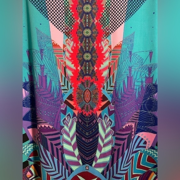 Hale Bob Bell sleeve multicolor, illuminati mini dress. XS - Picture 6 of 9